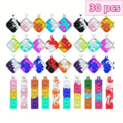 Mini Pop Keychain Fidget Toys Bulk Silicone Stress Relief Hand Toys For Toddlers