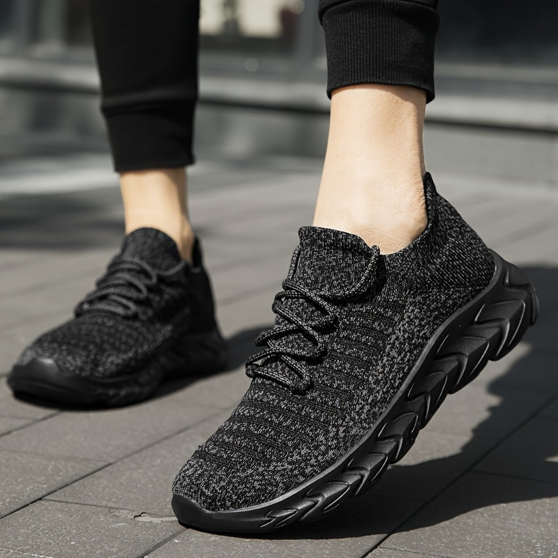 Women's Knit Sports Shoes Lace Up Running Sneakers