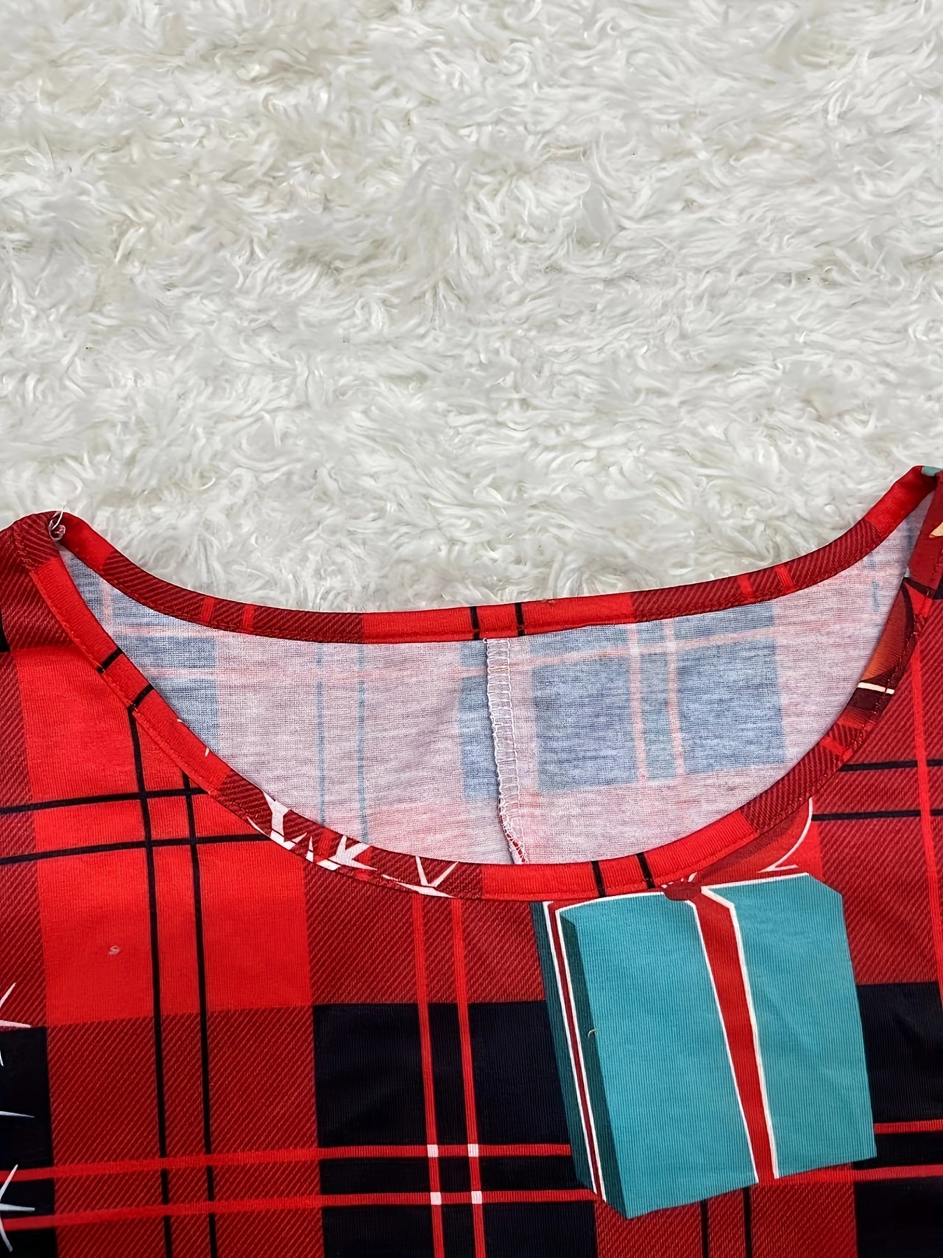  Christmas Dress Women's Plus Christmas & Snowman Print Round Neck