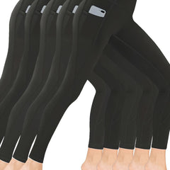 5 Pack Plus Size High Rise Sports Leggings Set
