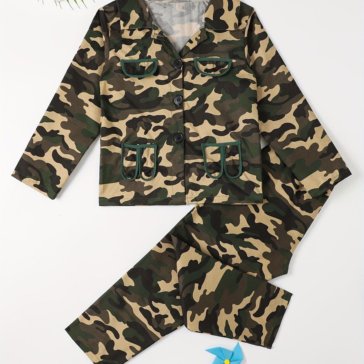 Kids Camouflage Army Uniform Costume Boy's Camo Tactical Suit
