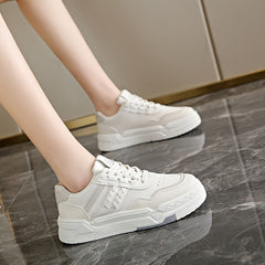 Low Cut Lace Up Skate Shoes Wear Resistance Non Slip Flat Sneakers