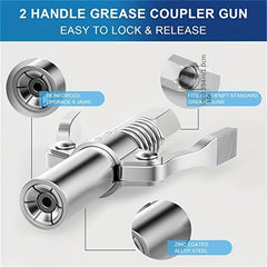 Dual Handle Lube Gun Coupler For Auto Maintenance