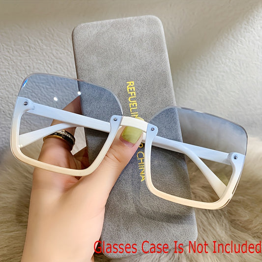 Square Semi Rimless Sunglasses Retro Gradient UV400 Sun Shades