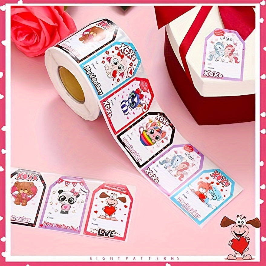 250 Heart Stickers Roll Gift Series Adhesive Labels