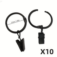 10pcs Metal Snap Ring Clips for Hanging Curtain Shower Curtain Hook Clips