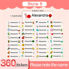 Transparent Custom Name Sticker Waterproof 120-360pcs