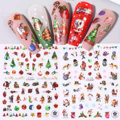 3D Christmas Nail Art Sticker Green Christmas Tree Self Adhesive Sliders