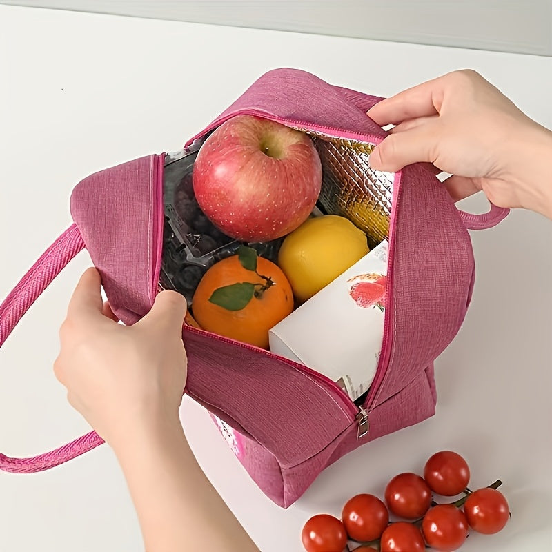 Insulated Lunch Tote Bag Lightweight Durable Portable with Zipper Closure