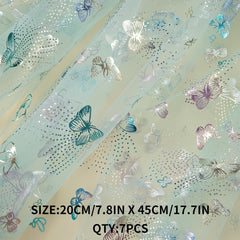 7pcs Butterfly Mesh Tulle Fabrics for DIY Sewing