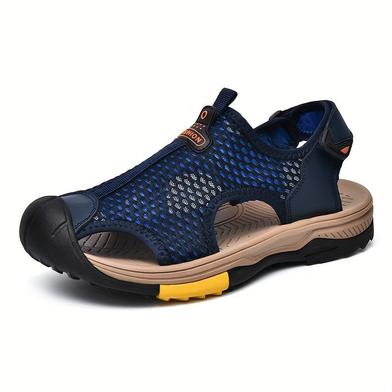 Men's Closed Toe Anti Collision Sandals Wear Resistant Non Slip Beach Shoes