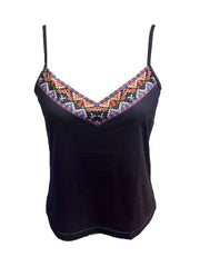Geo Print Splicing Cami Top Sexy Spaghetti Summer Sleeveless Top
