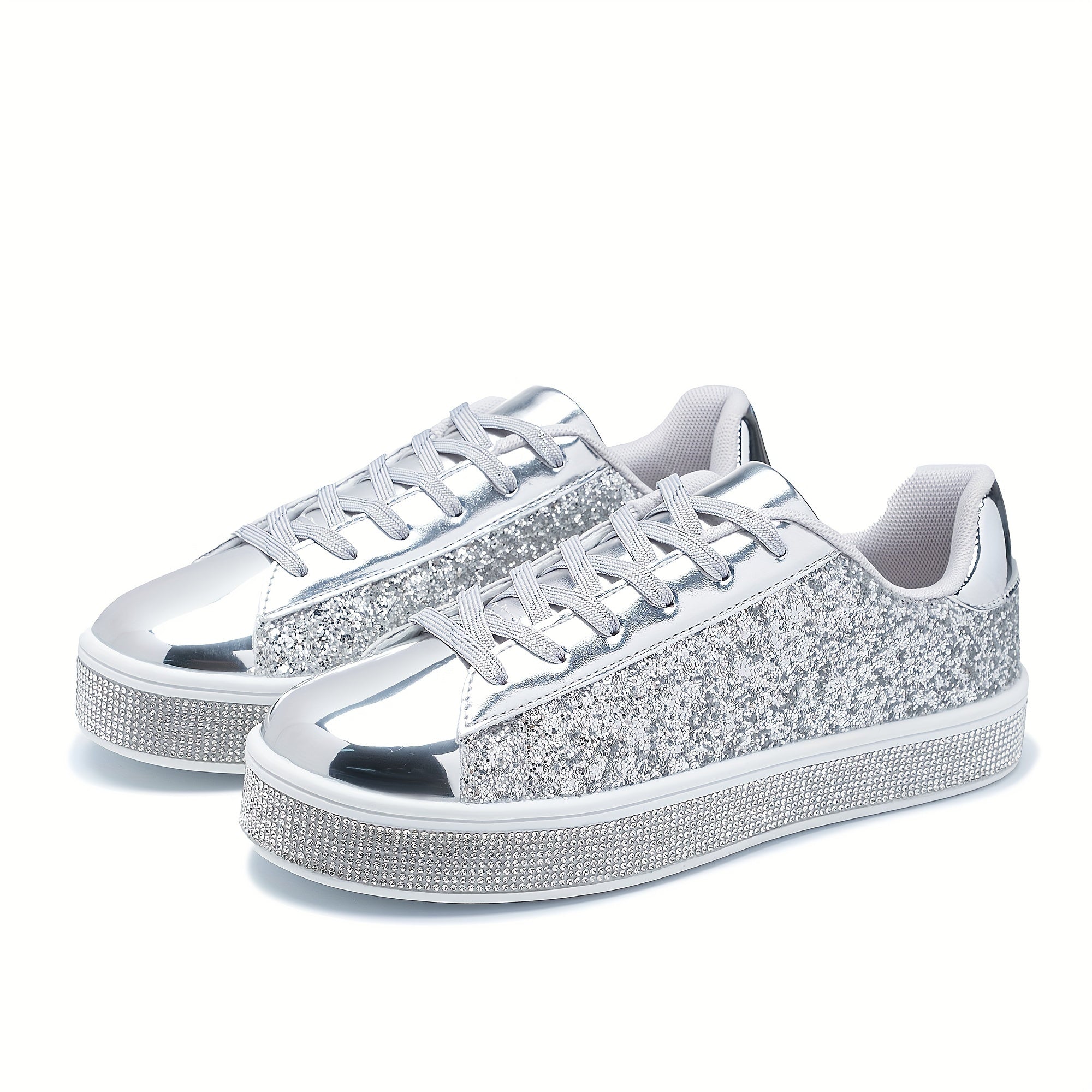 Sequin & Rhinestone Glitter Skate Shoes