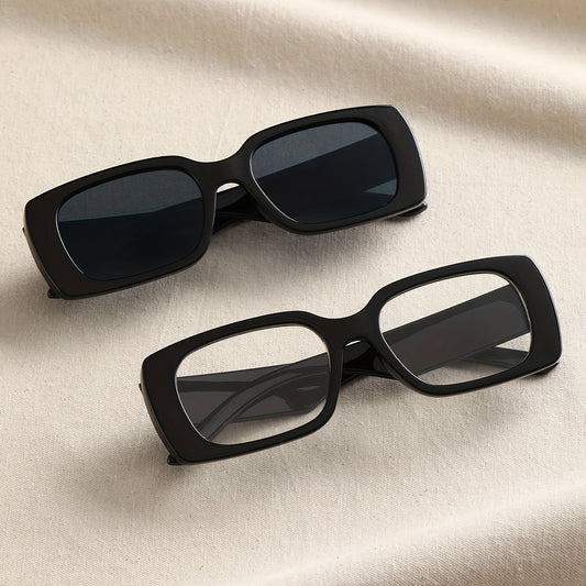 Rectangle Sunglasses For Women Men Punk Anti Glare Glasses