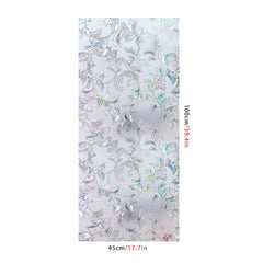 Vintage Curly Leaf Privacy Window Film Translucent No Glue Frosted Static