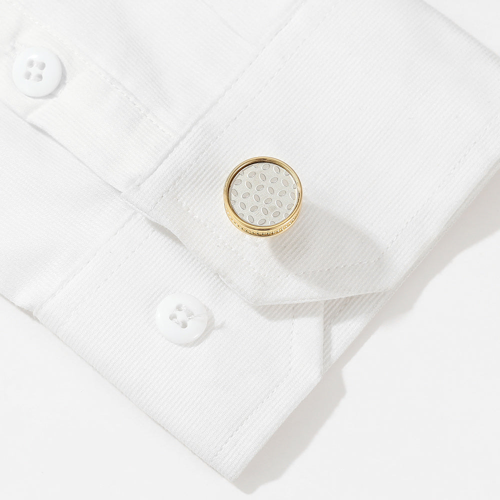 Men's Round Gold Cufflinks
