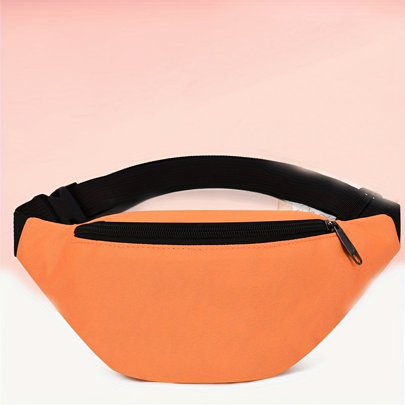 Lightweight Zipper Waist Bag Dacron Textured Fanny Pack