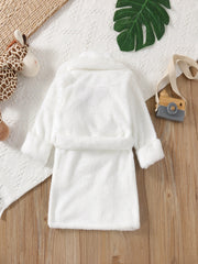 Girls Boys Fluffy Long Sleeve PJ & Belt