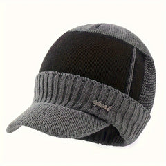 Men's Velvet Beanie Hat Winter Warm Knitted Hat For Outdoor Cycling