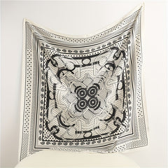 Geometric Paisley Print Bandana Square Scarf Silk Shawl