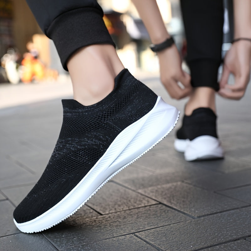 Men Knit Slip On Casual Shoes Lightweight Sneaker