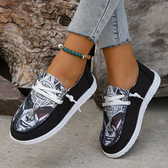 Women's Halloween Print Canvas Sneakers Lightweight Outdoor Shoes