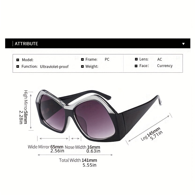 Y2K Oversized Irregular Sunglasses UV400 Shades Decorative Glasses