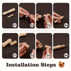 Needle Felting Kit with 3 Needle Holders 4 Sizes Metal Felting Needles