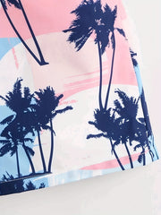 Boys Coconut Trees Print Shorts for Vacation Beach