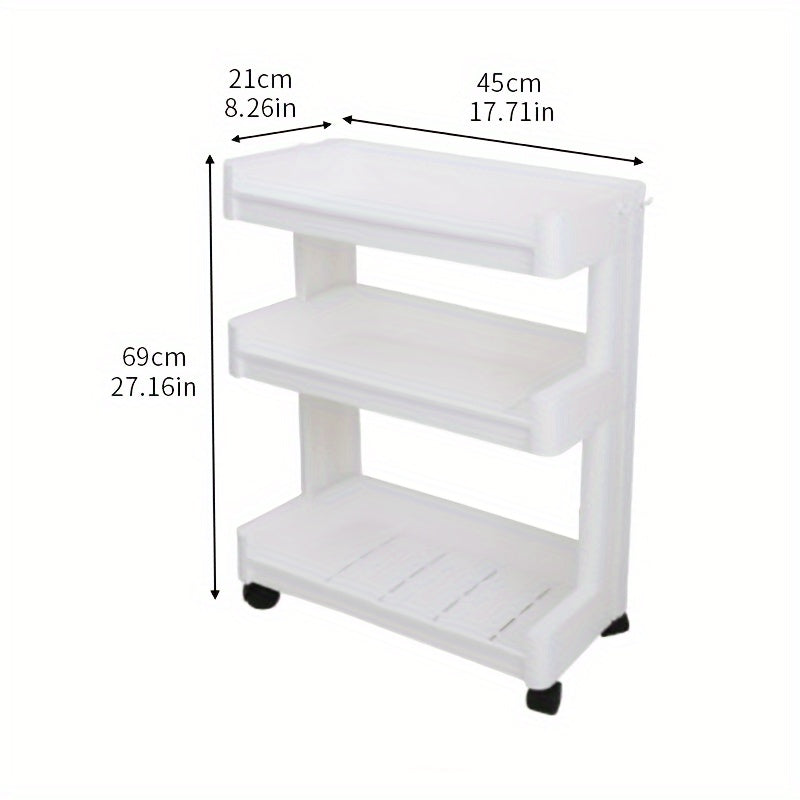 Plastic Storage Rack with Wheels for Snacks Toys and Sundries