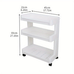Plastic Storage Rack with Wheels for Snacks Toys and Sundries