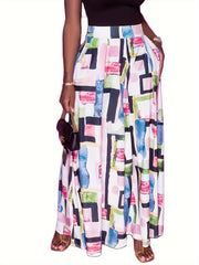 Women's Plus Tie Dye Wide Leg Pants Medium Stretch Loose Trousers