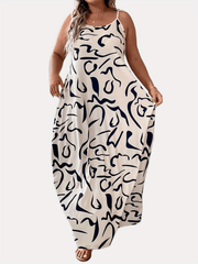  Graffiti Print Maxi Cami Dress