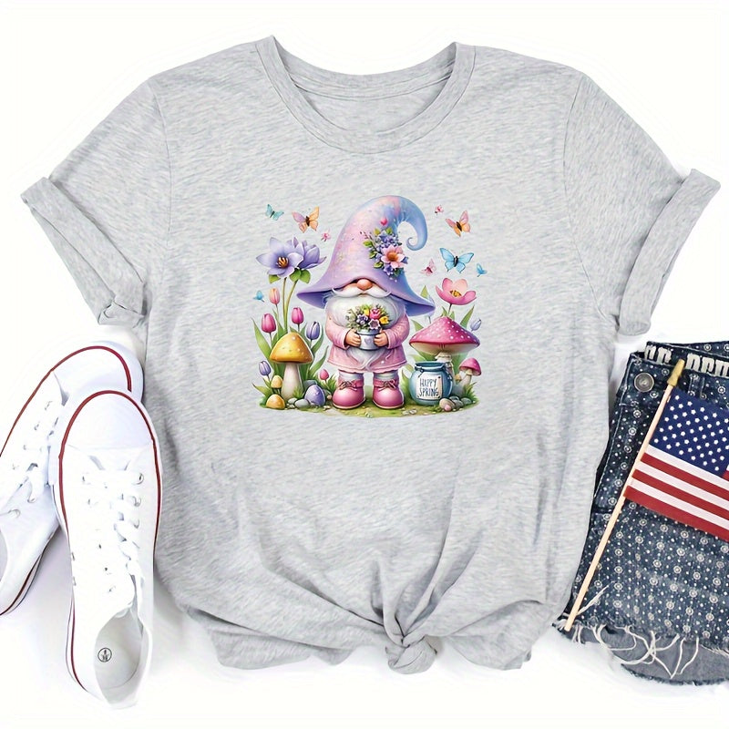 Whimsical Gnome and Floral PVC Heat Transfer Stickers for DIY