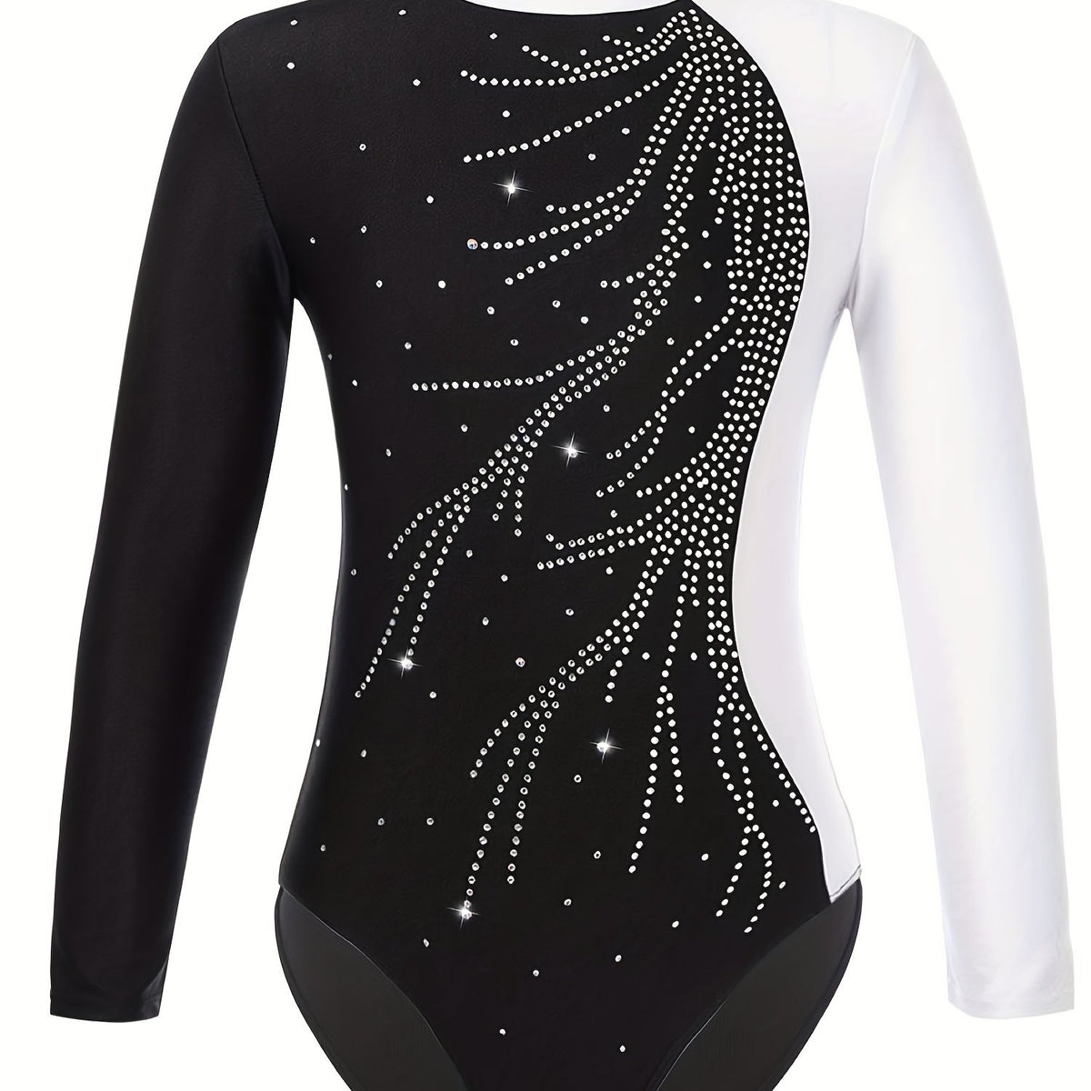 Girls' Long Sleeve High Neck Gymnastic Jumpsuit