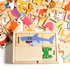 Animal Shape Matching Puzzle English Word Recognition Toy