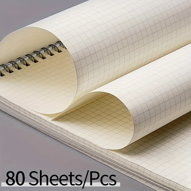 80 Pages Coil Notebook A5 B5 Grid Lined Journal Memo