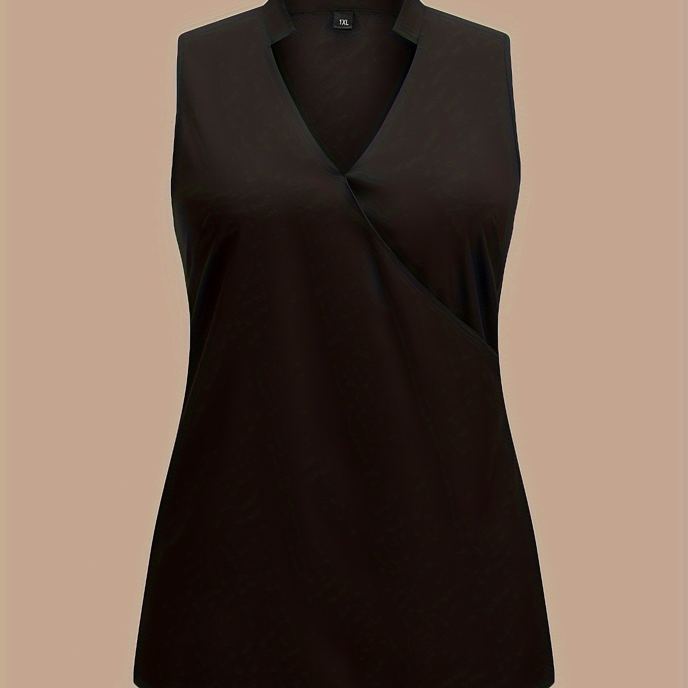  Solid Notched Neck Tank Top