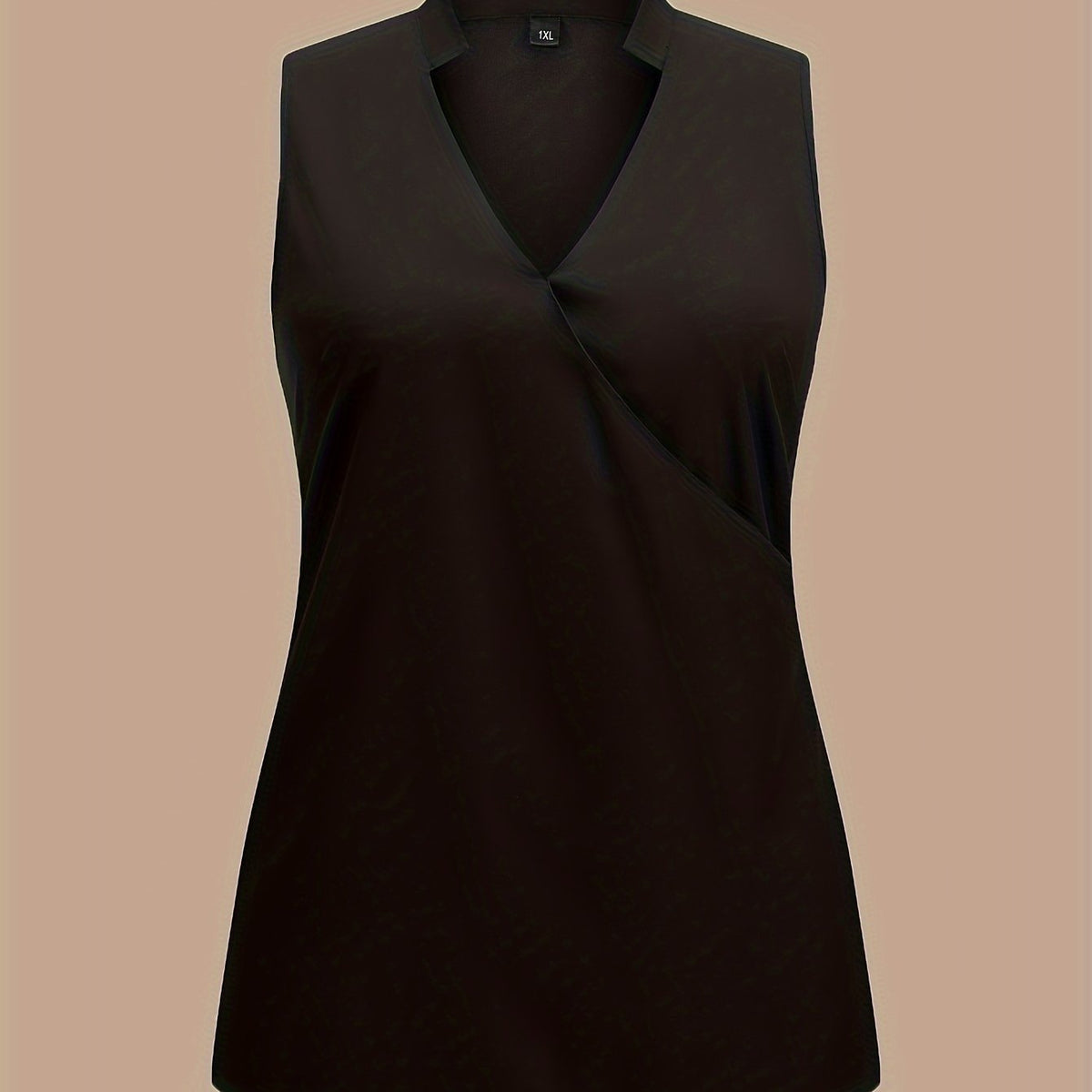  Solid Notched Neck Tank Top