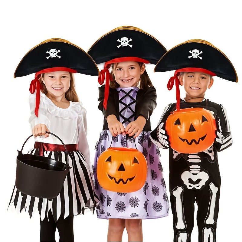 2pcs Kids Pirate Hat Caribbean Pirate Captain Hat Pirate Costume Accessories