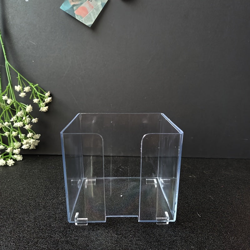 Transparent Desktop Note Storage Box Acrylic Organizing Box