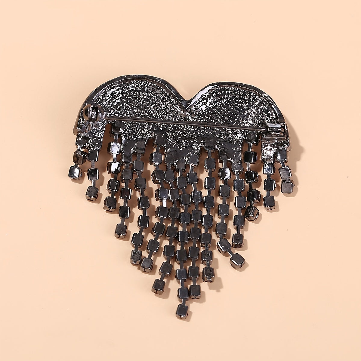 Men's Heart Tassel Brooch Collar Pin Clothing Accessory