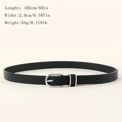 Oval Pin Buckle Thin Belt PU Leather Casual Belt for Women