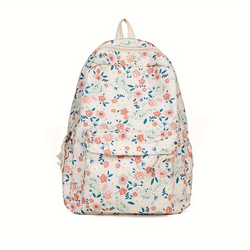 Floral Corduroy Backpack for Students & Professionals
