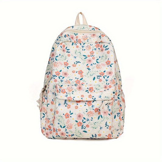 Floral Corduroy Backpack for Students & Professionals