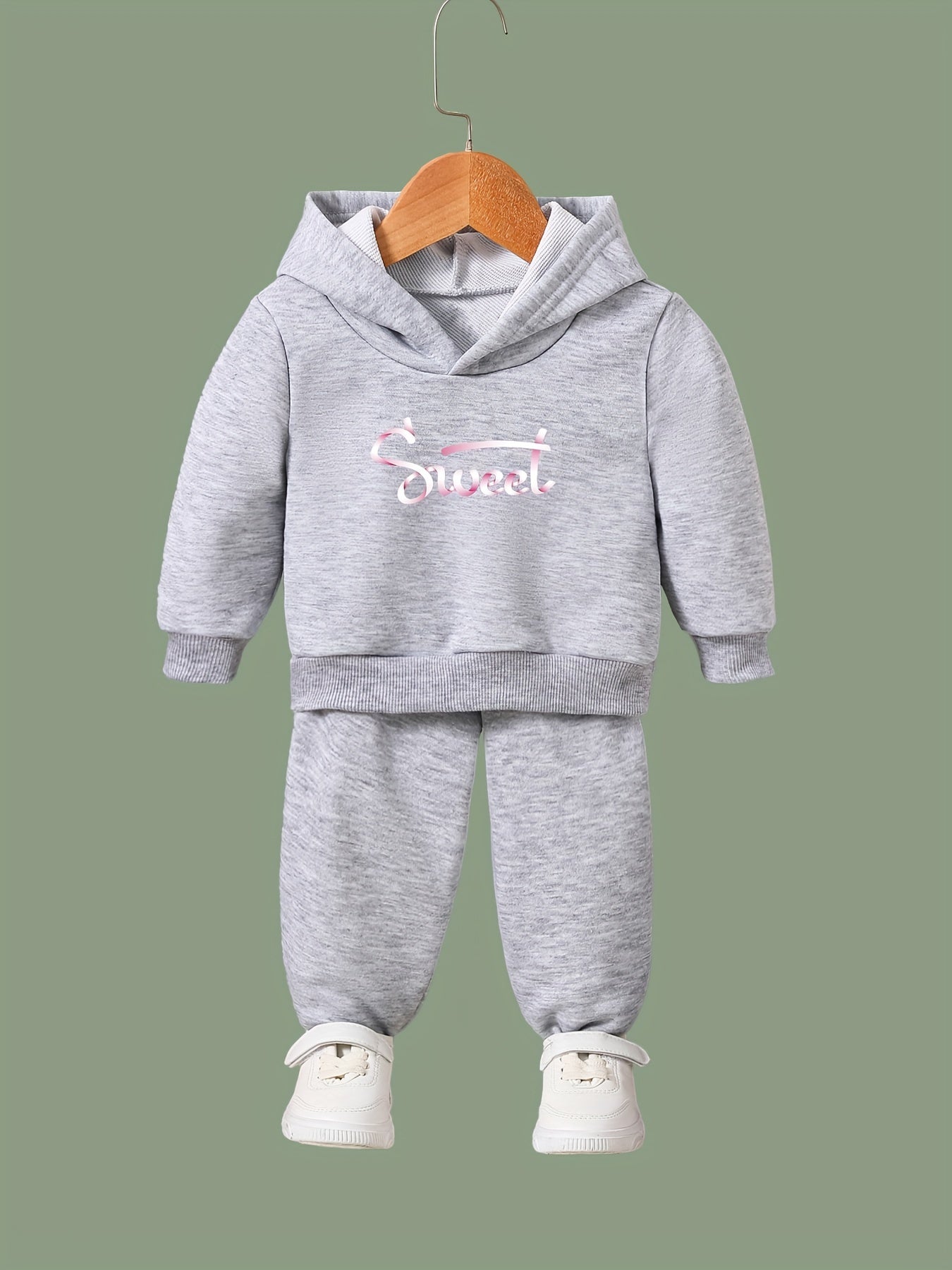 OERYUI Girls Boys SWEET Print Hoodies Pants Set For Spring Fall