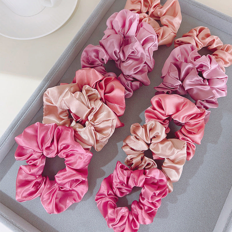 12 Satin Hair Tie Scrunchies Ponytail Holder Hair Rope Women Girls Accessories