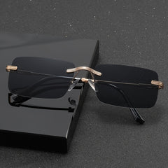 ENSAEJOE Men's Gradient Lens Rimless Casual Glasses