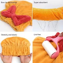Coral Fleece Hair Towel Absorbent Quick Drying Shower Cap Hair Towel