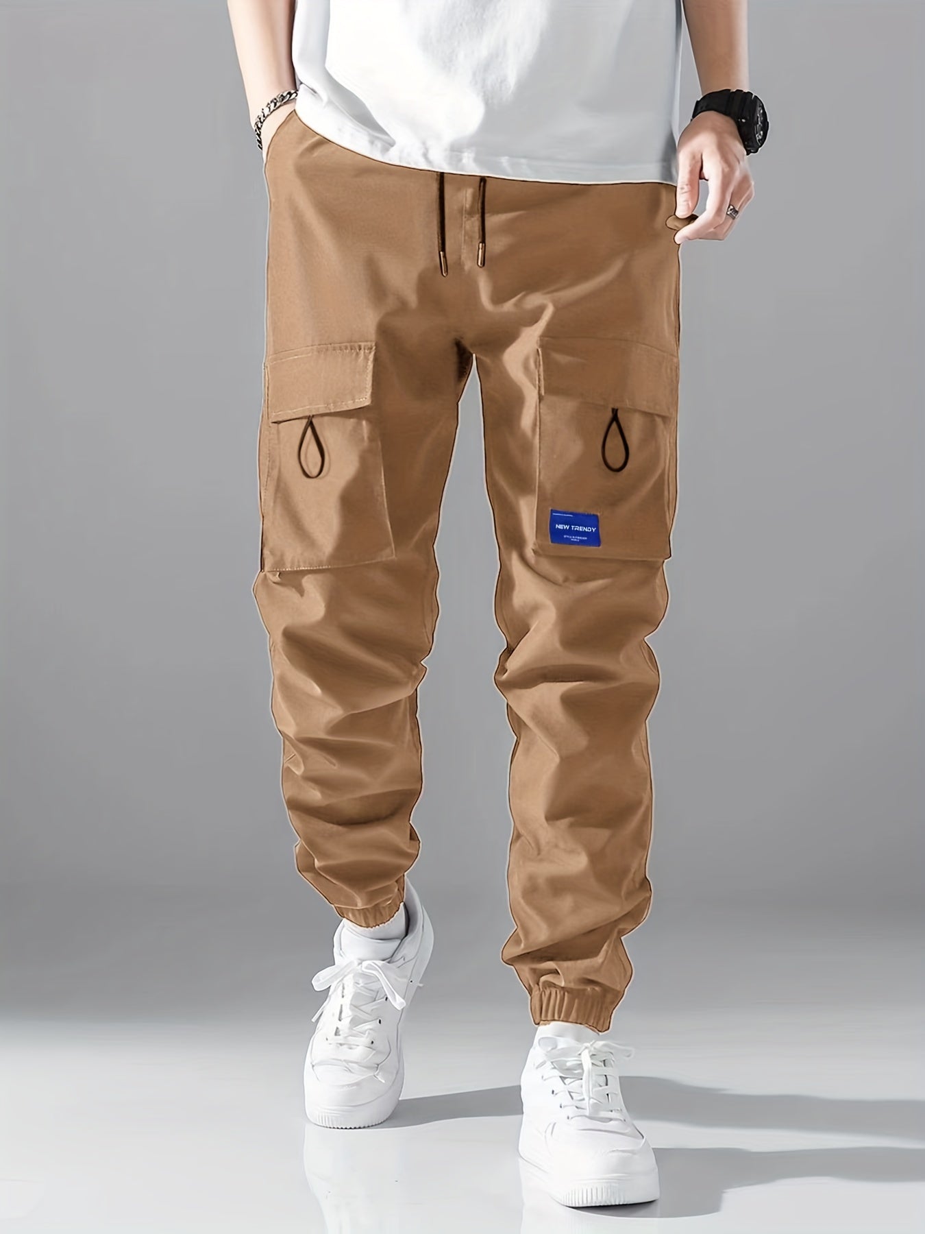 Men's Casual Cargo Pants with Flap Pocket